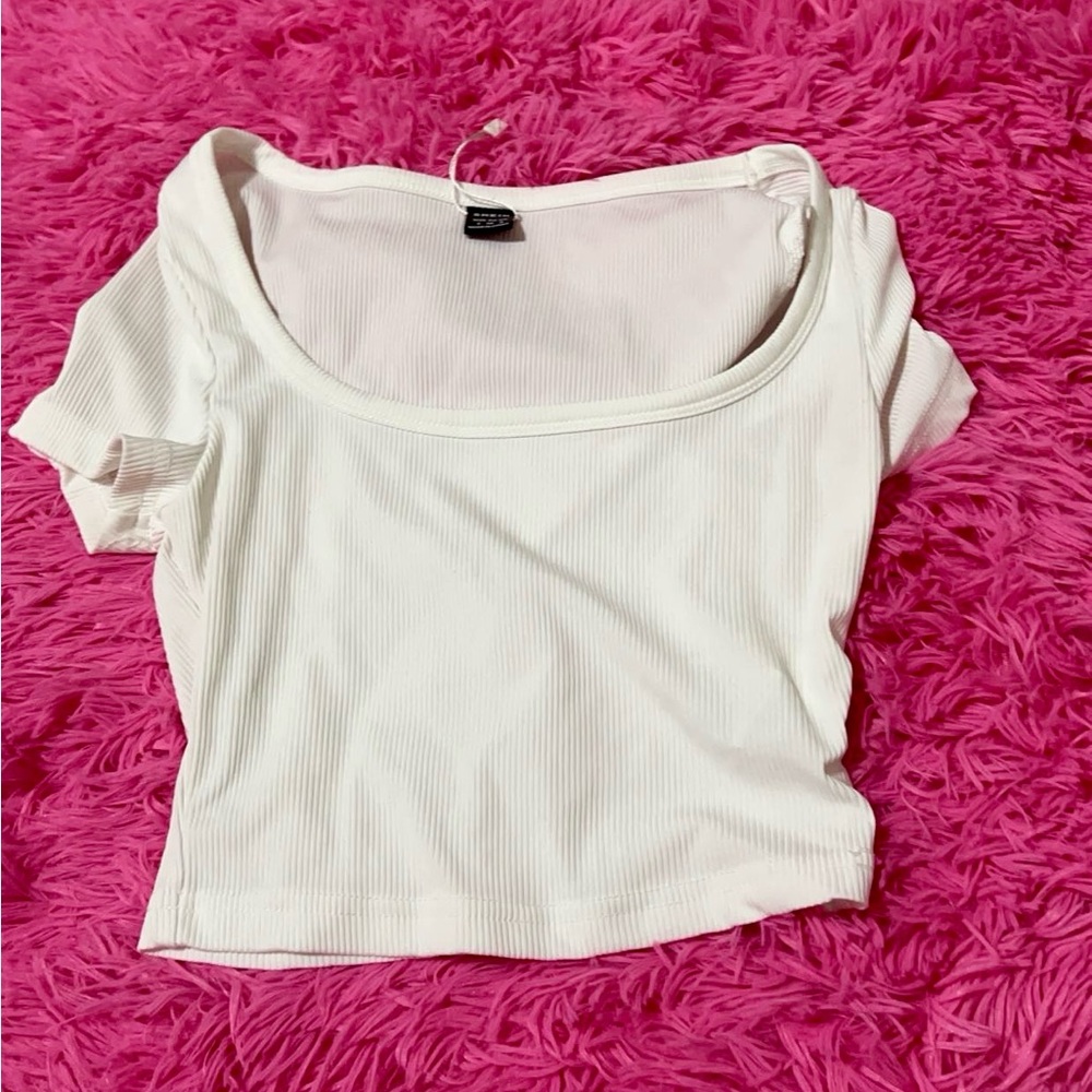 SHEIN white crop top! Kinda see through